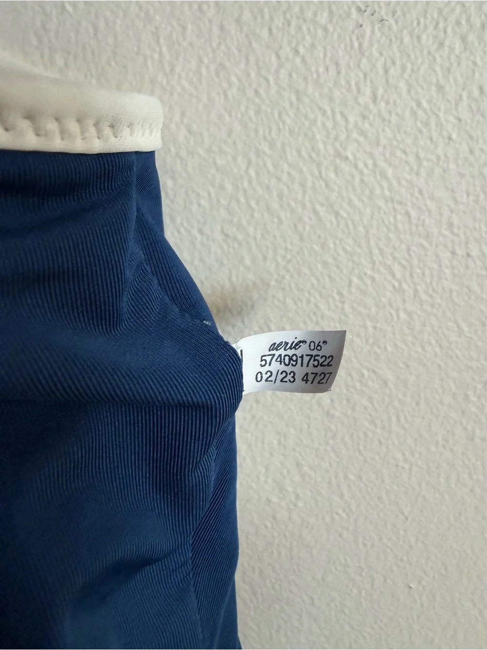 aerie Navy Ribbed One-Piece with White Straps